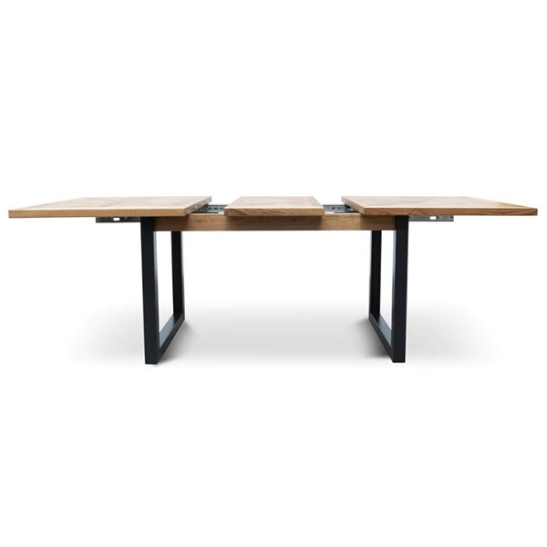 Percy Extendable Dining Table - European Knotty Oak and Peppercorn