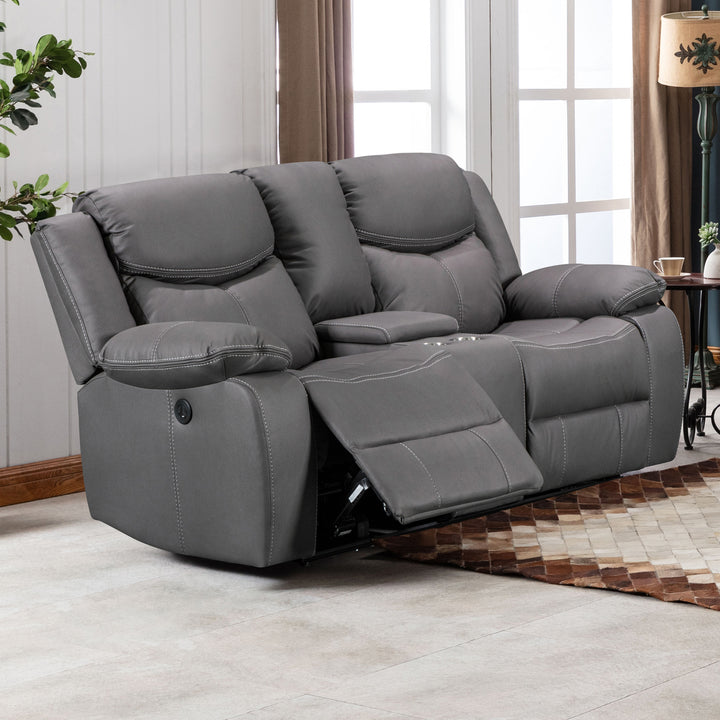 Perlman 2 Seater Electric Recliner Sofa - Charcoal