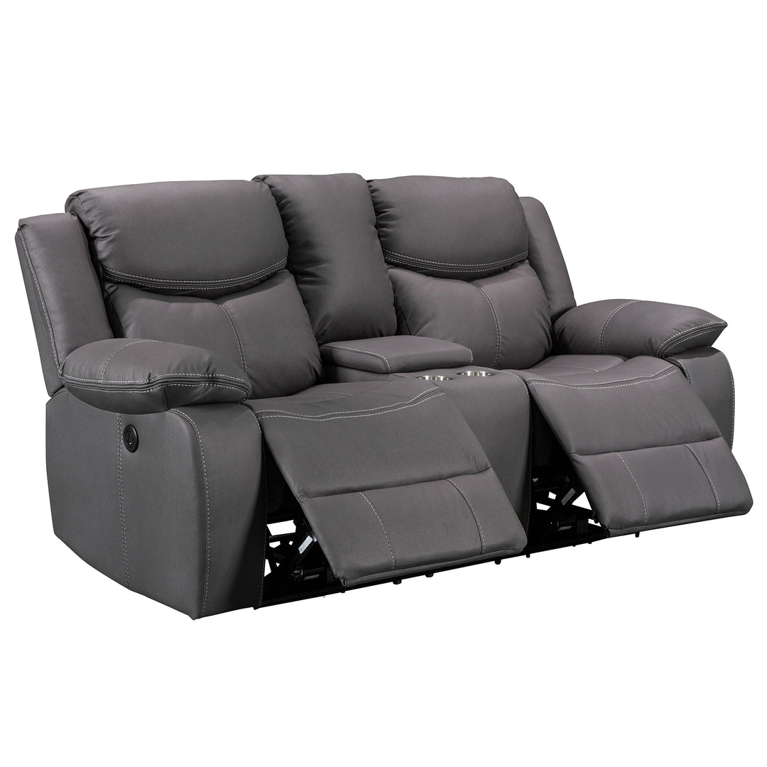 Perlman 2 Seater Electric Recliner Sofa - Charcoal