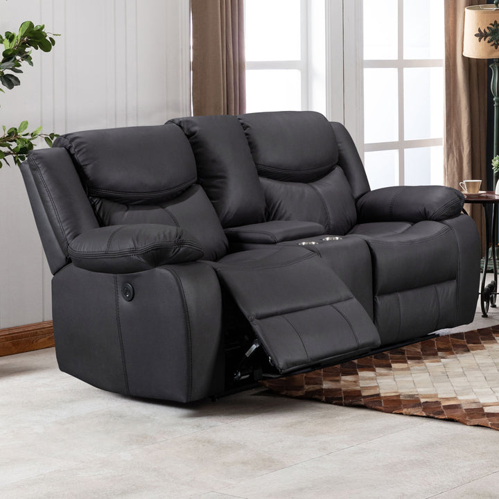 Perlman 2 Seater Electric Recliner Sofa - Black