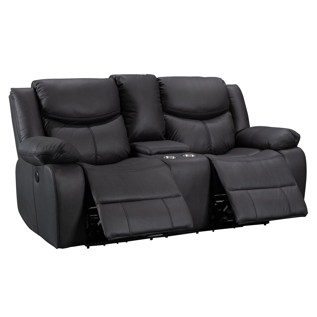 Perlman 2 Seater Electric Recliner Sofa - Black