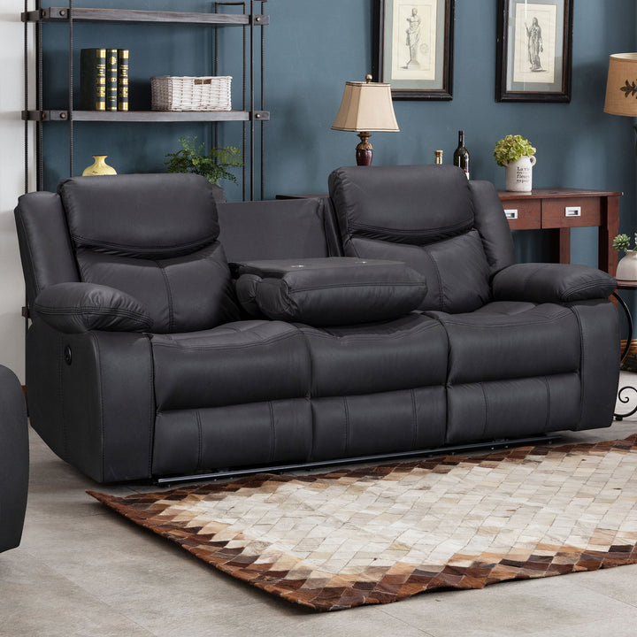 Perlman 3 Seater Electric Recliner Sofa - Black