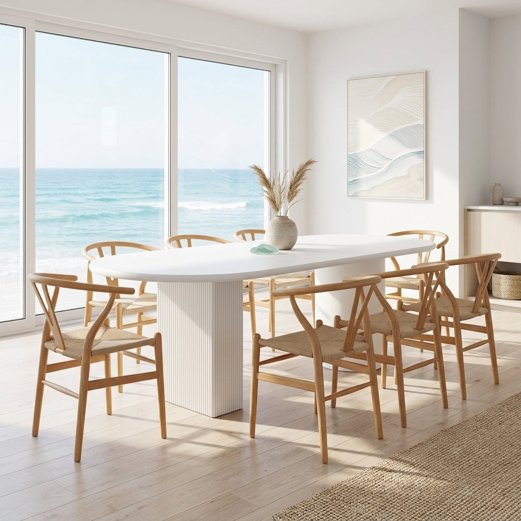 Picton Oval Dining Table - White