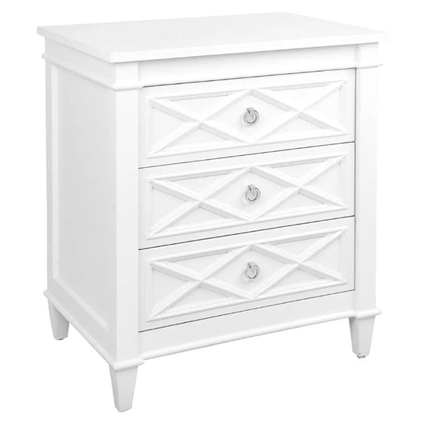 Plantation Bedside Table - Large White