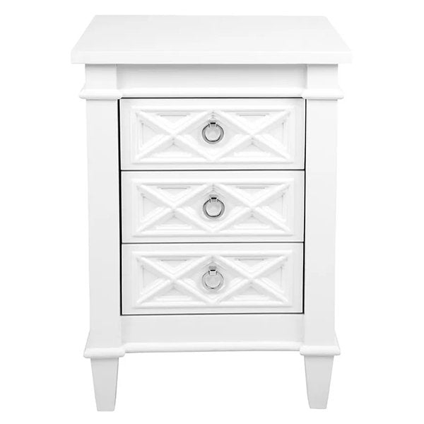 Plantation Bedside Table - Small White