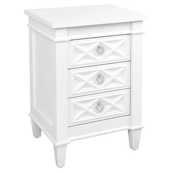 Plantation Bedside Table - Small White