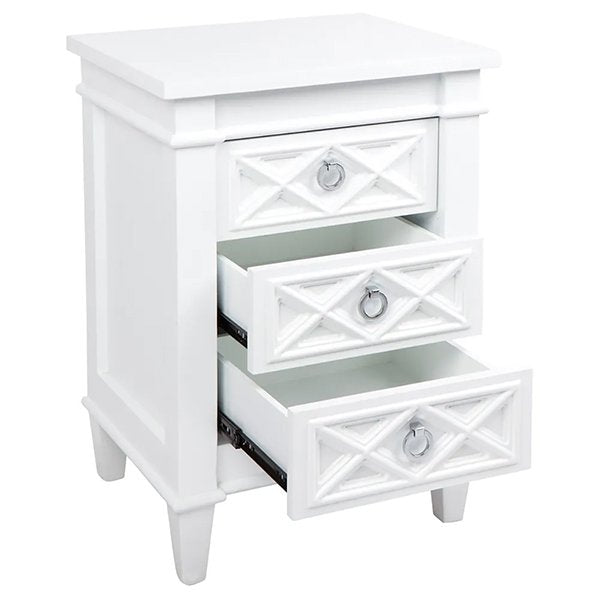 Plantation Bedside Table - Small White