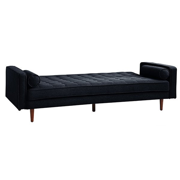 Plast 3 Seater Velvet Sofa Bed - Black