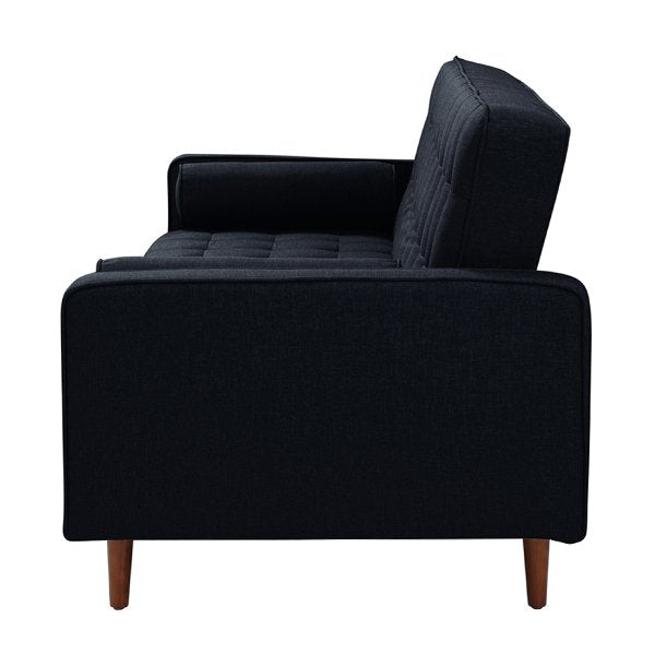 Plast 3 Seater Velvet Sofa Bed - Black