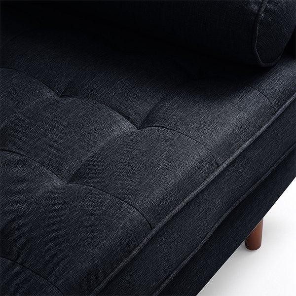 Plast 3 Seater Velvet Sofa Bed - Black