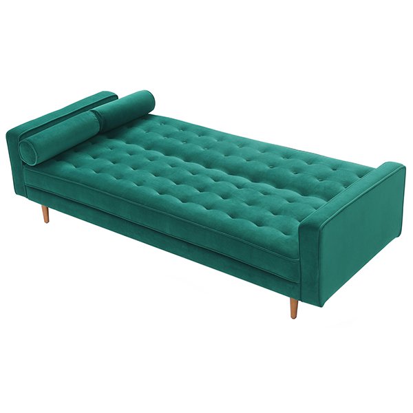 Plast 3 Seater Velvet Sofa Bed - Green