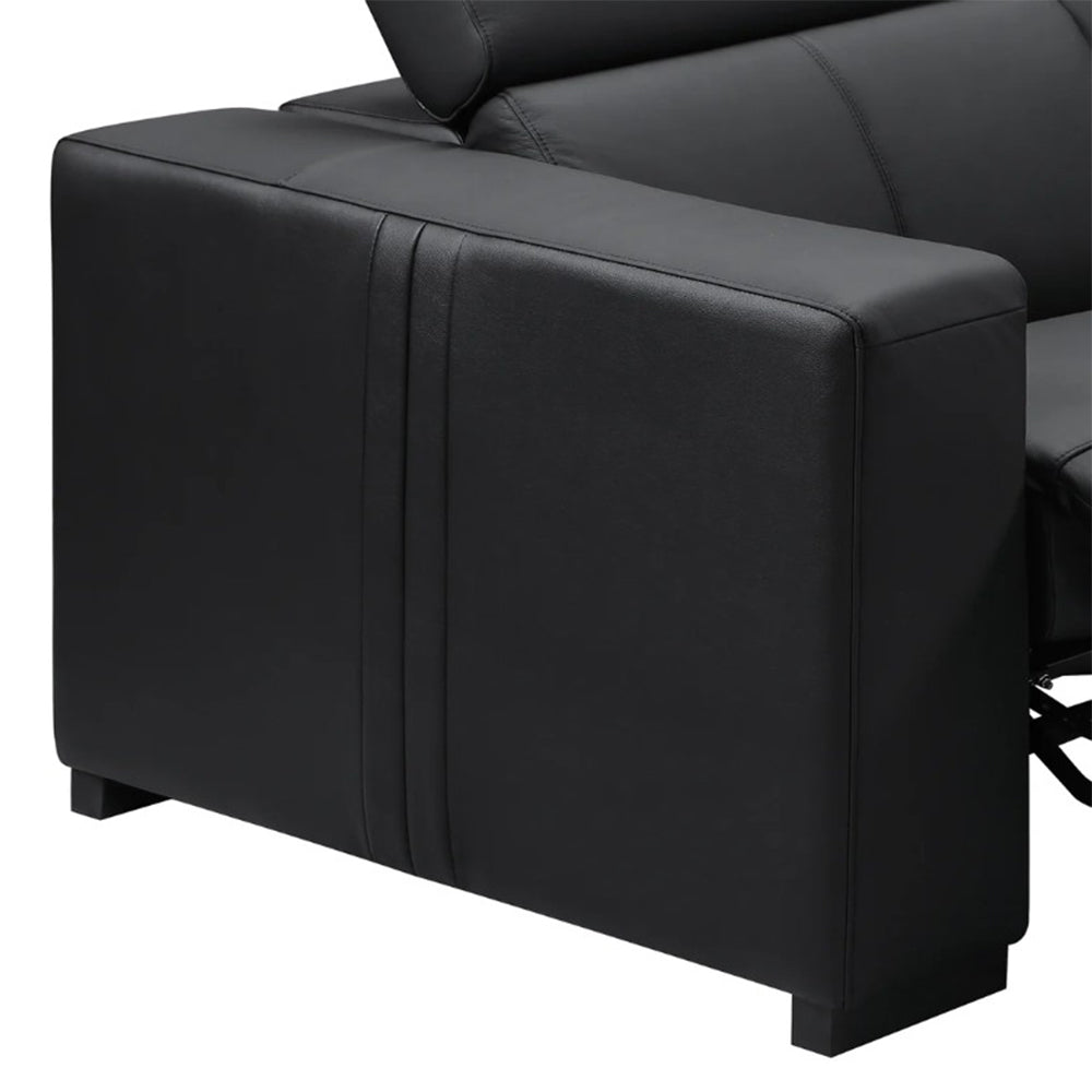 Policoro Premium Leather Modular Recliner Sofa - Black