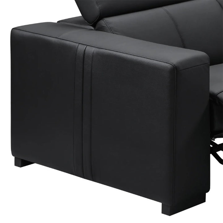 Policoro Premium Leather Modular Recliner Sofa - Black