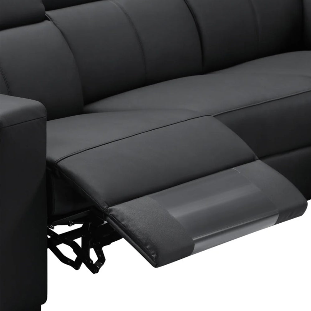 Policoro Premium Leather Modular Recliner Sofa - Black