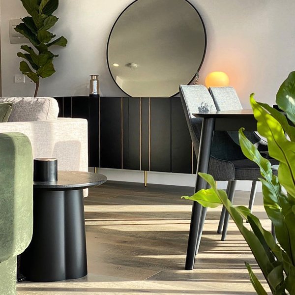 Polly Round Side Table - Black