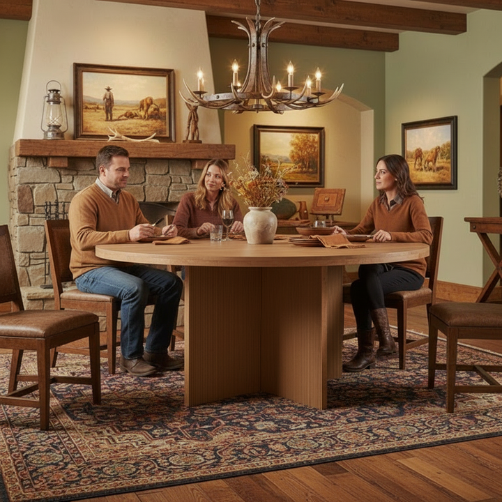 Ponderosa Solid Timber Round Dining Table