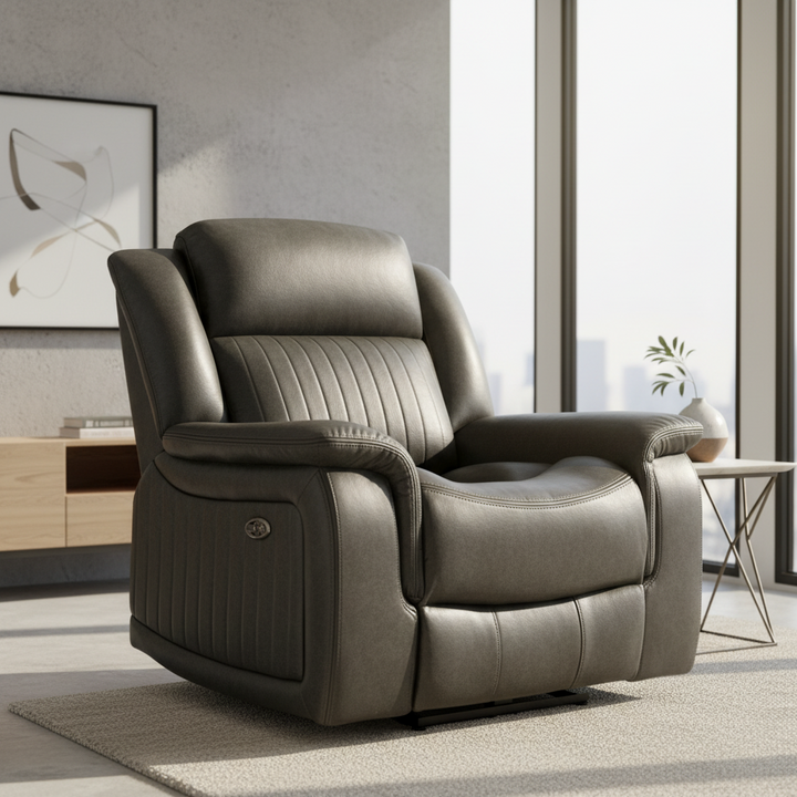 Powell Electric Recliner Chair - Charcoal