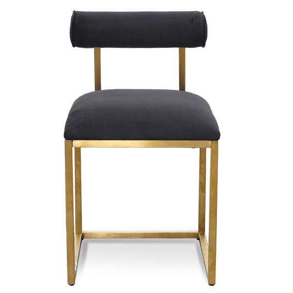 Prato Black Velvet Occasional Chair - Brushed Gold Base
