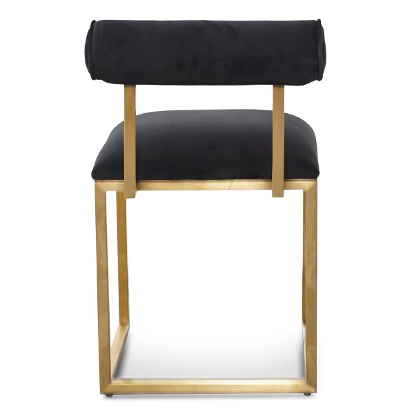 Prato Black Velvet Occasional Chair - Brushed Gold Base