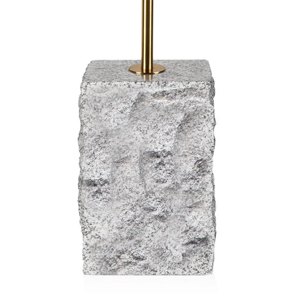 Pravina 45cm Brushed Gold Side Table - Faceted Granite Marble
