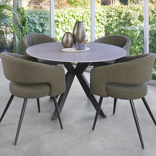 Abel Ceramic Round Dining Table