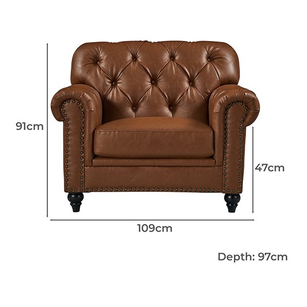 Primavera Leather Armchair - Tan