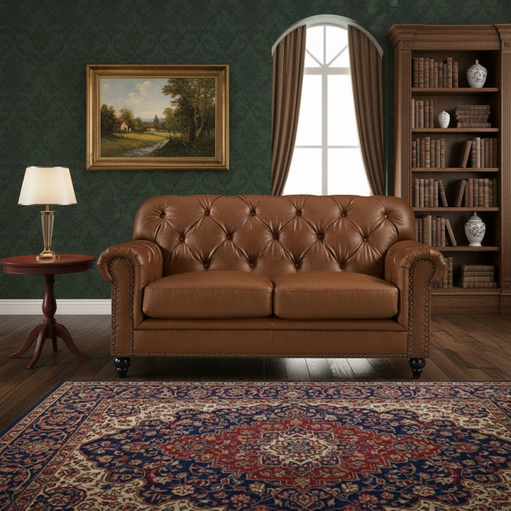 Primavera 2 Seater Leather Sofa - Tan