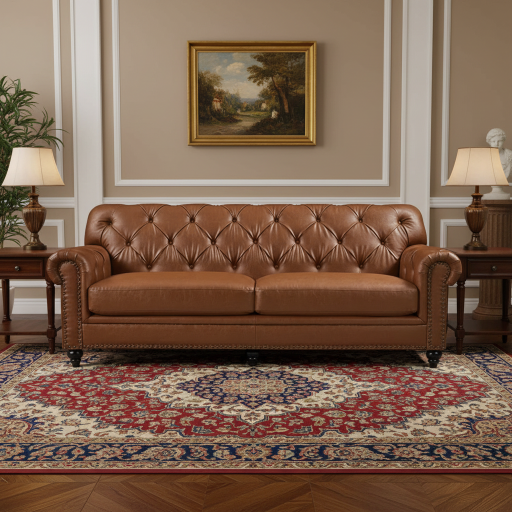 Primavera 3 Seater Leather Sofa - Tan