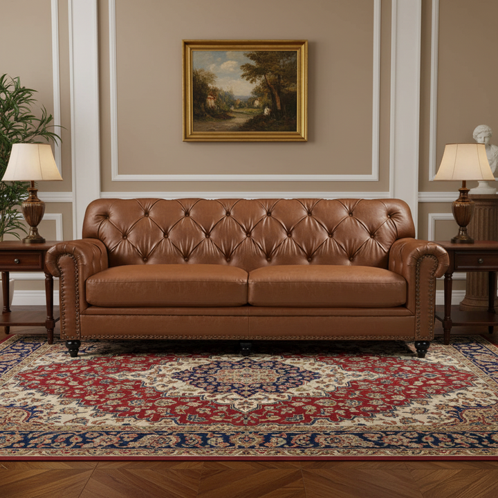 Primavera 3 Seater Leather Sofa - Tan