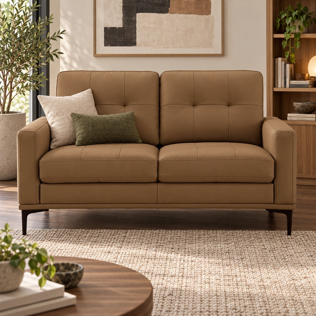 Prophet 2 Seater Leather Sofa - Desert