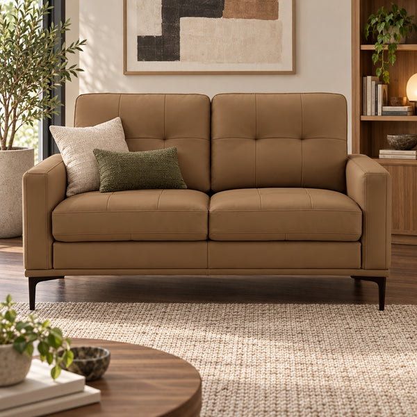 Prophet 2 Seater Leather Sofa - Desert