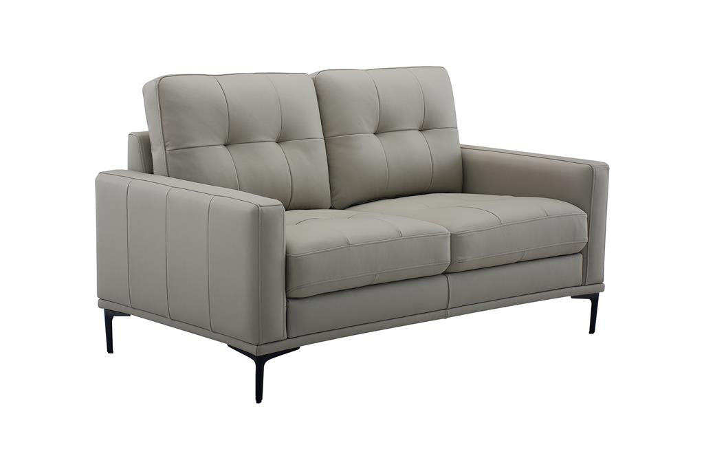 Prophet 2 Seater Leather Sofa - Steel