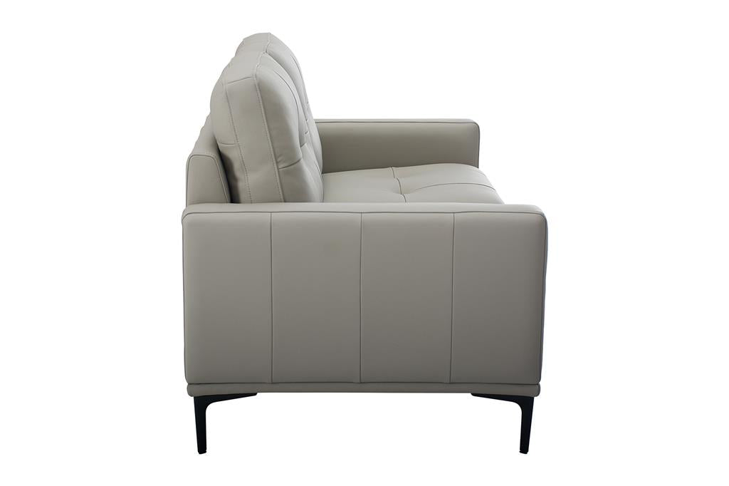 Prophet 2 Seater Leather Sofa - Steel