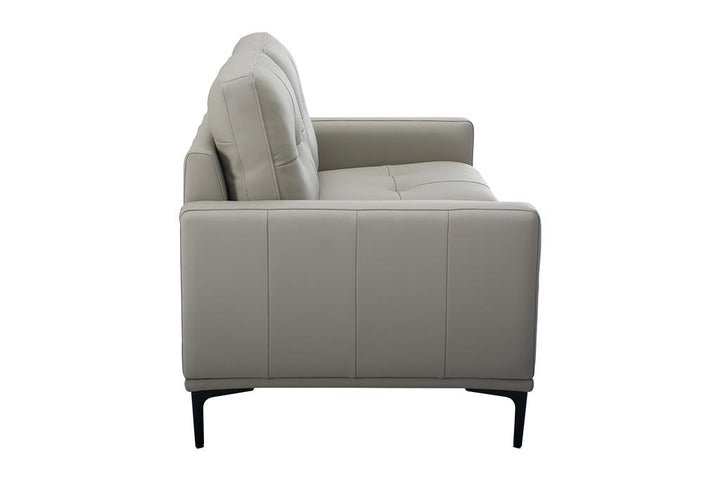 Prophet 2 Seater Leather Sofa - Steel
