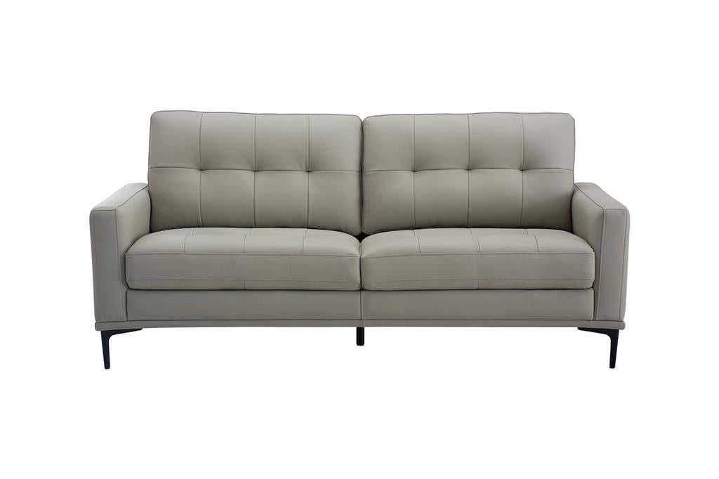 Prophet 3 Seater Leather Sofa - Steel