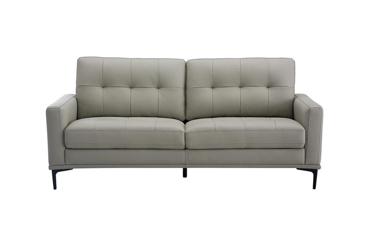 Prophet 3 Seater Leather Sofa - Steel