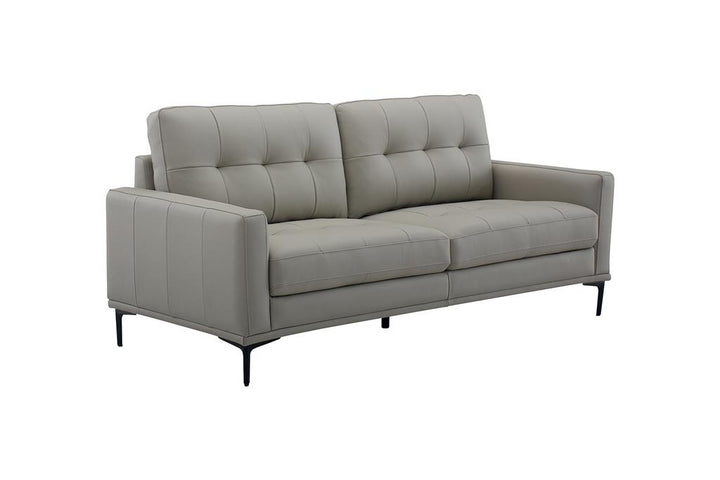 Prophet 3 Seater Leather Sofa - Steel