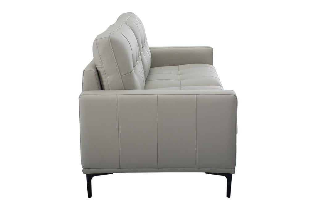 Prophet 3 Seater Leather Sofa - Steel