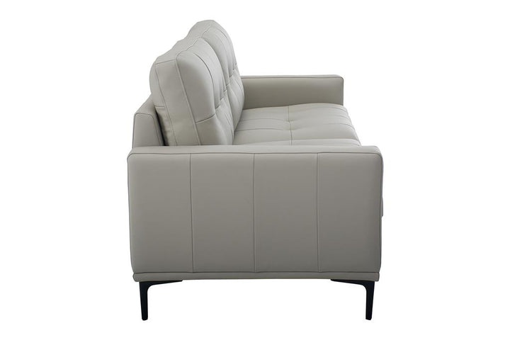 Prophet 3 Seater Leather Sofa - Steel