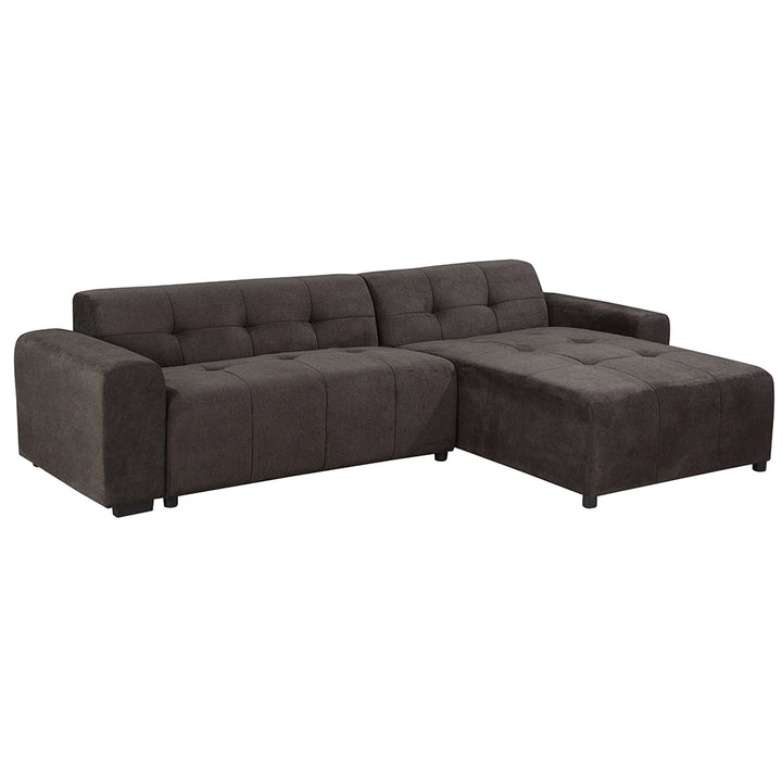 Harley 4 Seater Upholstered Sofa with Reversible Chaise - Coal