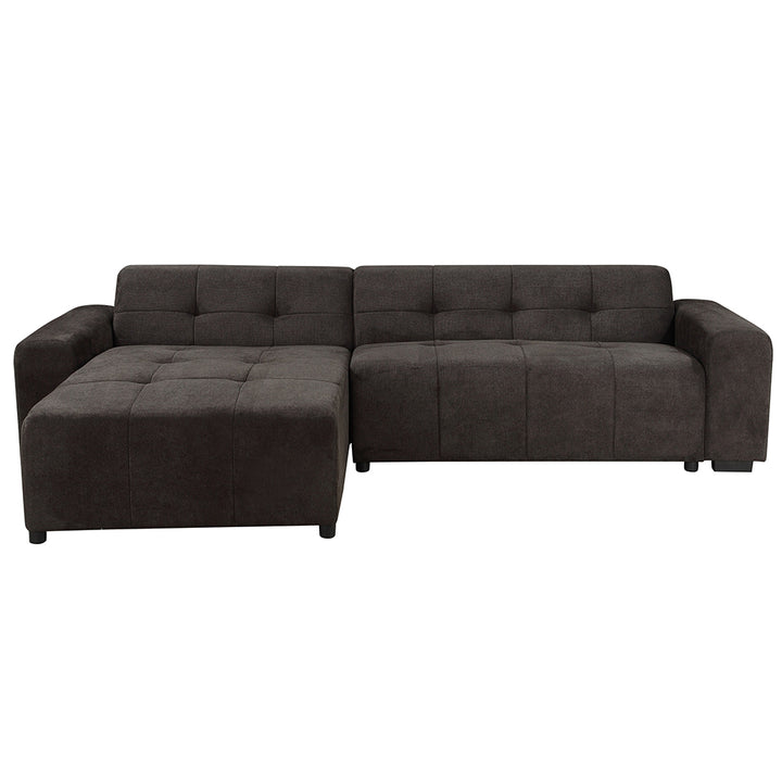 Harley 4 Seater Upholstered Sofa with Reversible Chaise - Coal