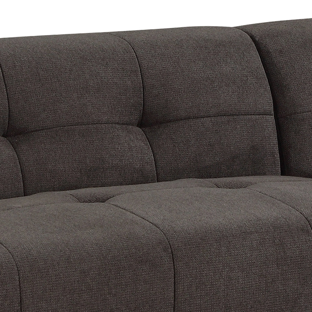 Harley 4 Seater Upholstered Sofa with Reversible Chaise - Coal