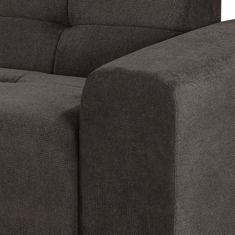 Harley 4 Seater Upholstered Sofa with Reversible Chaise - Coal