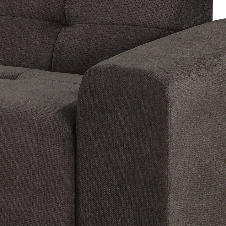 Harley 4 Seater Upholstered Sofa with Reversible Chaise - Coal