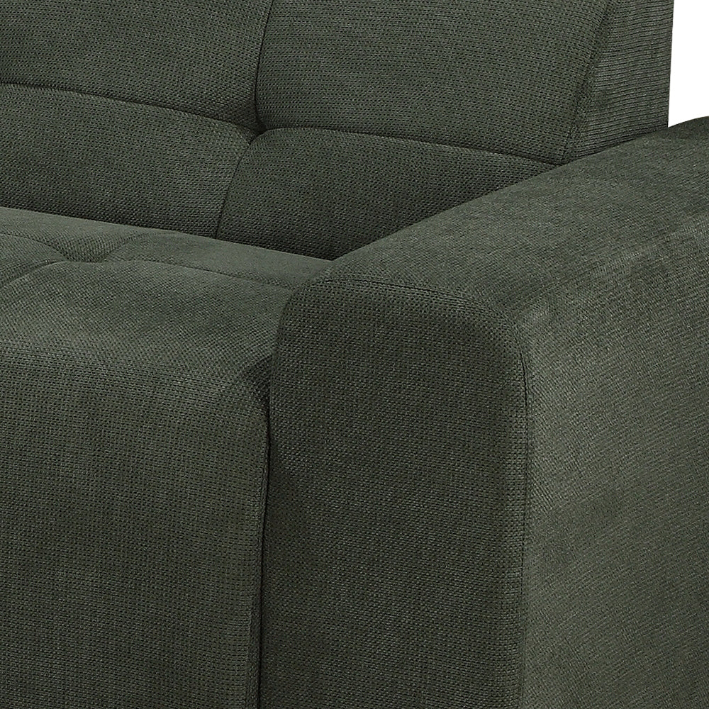 Harley 4 Seater Upholstered Sofa with Reversible Chaise - Green