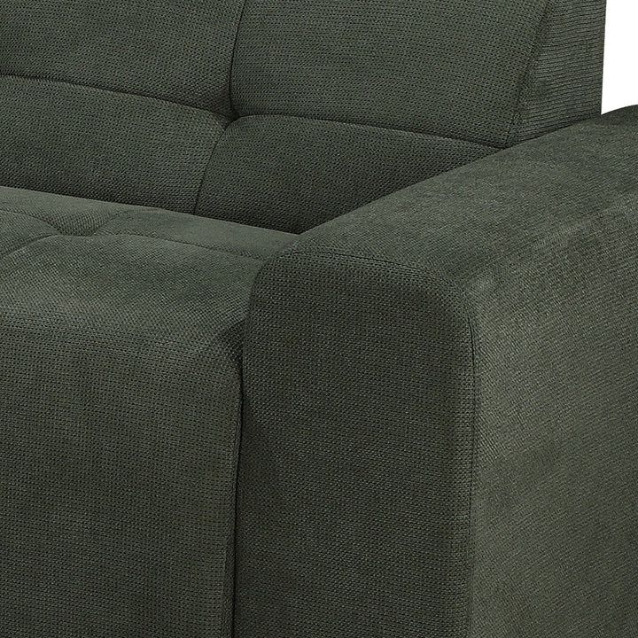 Harley 4 Seater Upholstered Sofa with Reversible Chaise - Green