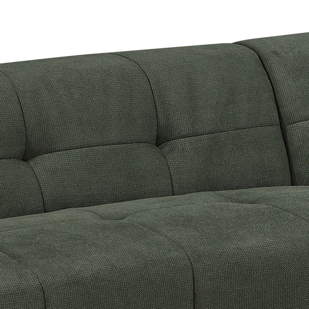 Harley 4 Seater Upholstered Sofa with Reversible Chaise - Green