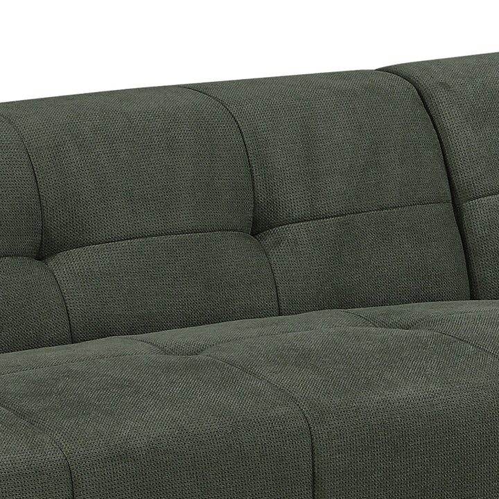 Harley 4 Seater Upholstered Sofa with Reversible Chaise - Green