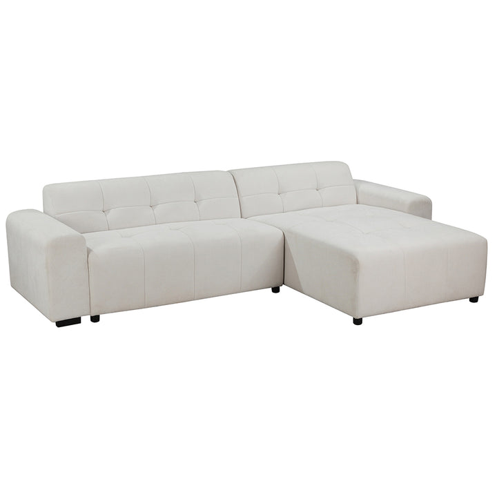 Harley 4 Seater Upholstered Sofa with Reversible Chaise - Natural