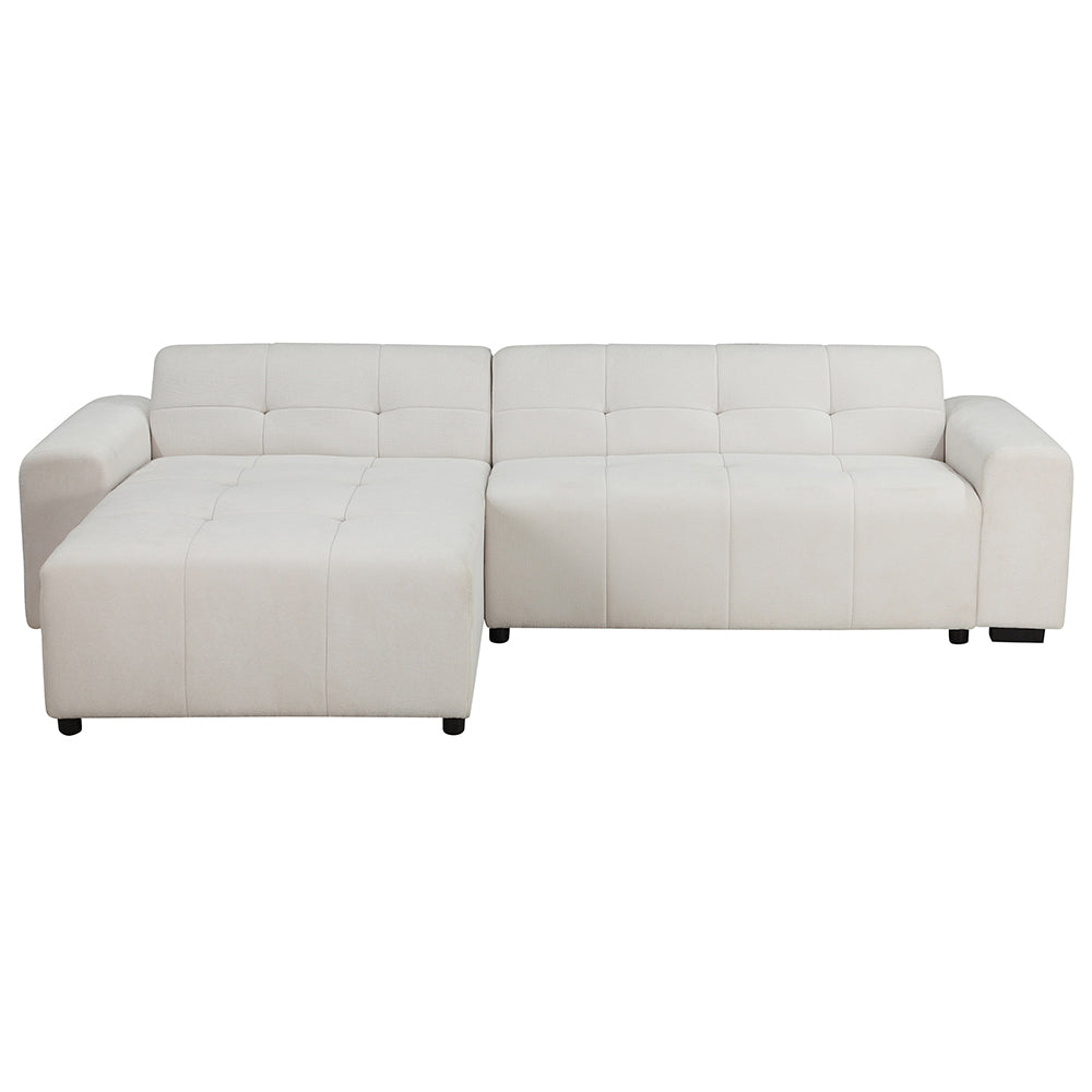 Harley 4 Seater Upholstered Sofa with Reversible Chaise - Natural